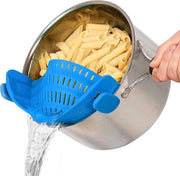 Sifone in silicone, accessorio universale per fissaggio di padella, pentola e ciotola, ausilio di staccatura utile per pasta, verdure e frutta, resistente alla lavastoviglie, di alta qualità, privo di odori e BPA-free