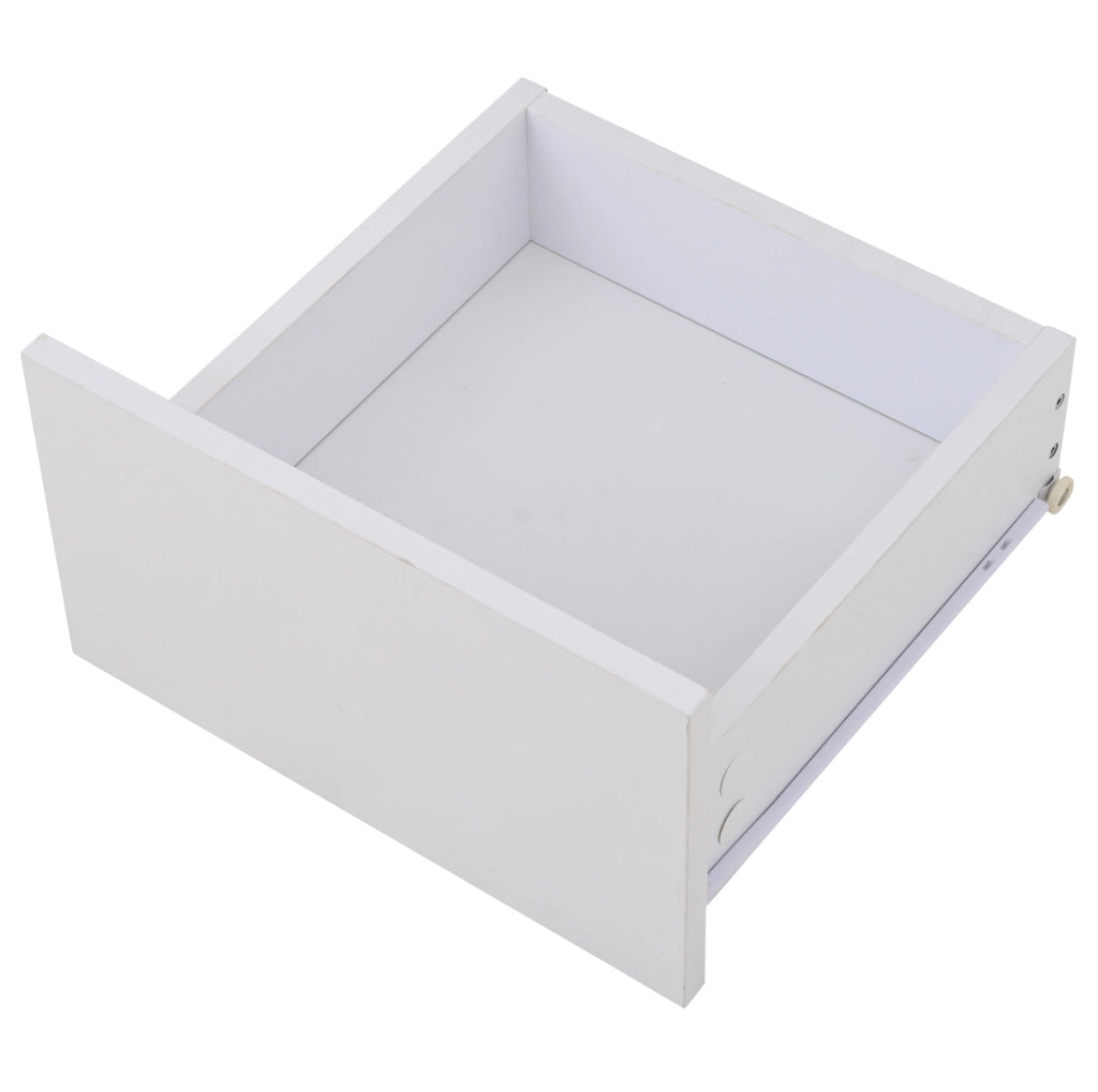 Tavolino da salotto compatto con LED, finitura lucida e 4 cassetti
