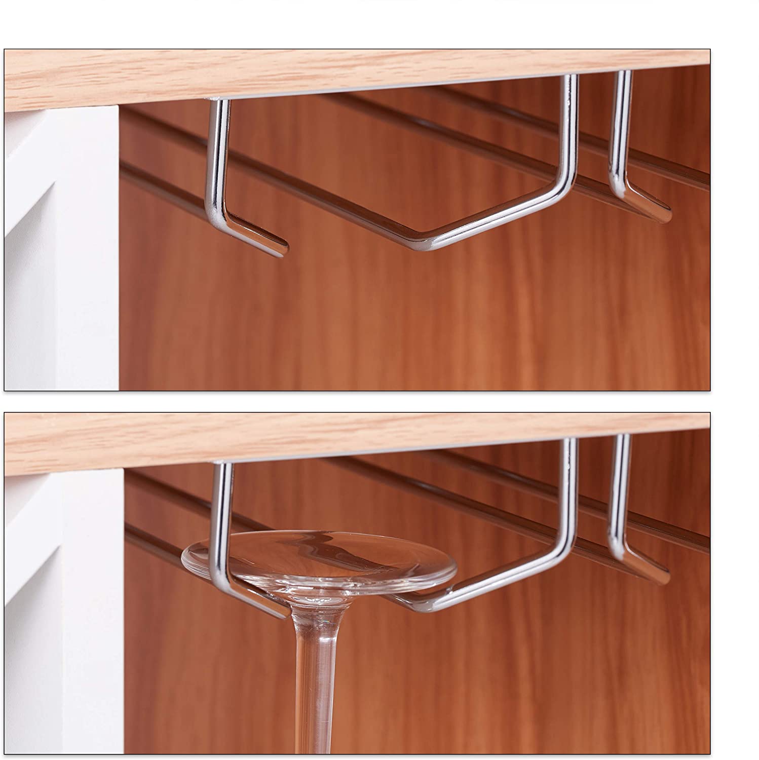 Cantinetta vino con ripiano grande per 8 bottiglie e portabicchieri marrone 13_0001277_2