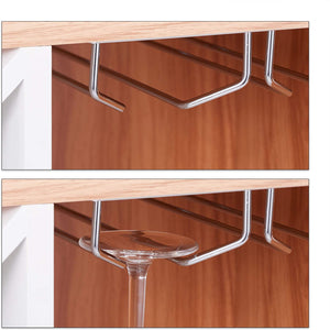 Cantinetta vino con ripiano grande per 8 bottiglie e portabicchieri marrone 13_0001277_2