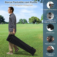 Gazebo Pieghevole 3 x 3 m da Esterno Impermeabile, Gazebo da Esterno con Borsa da Trasporto con Ruote, Tenda Pop-up Regolabile in Altezza per Giardino, Spiaggia, Feste e Barbecue (Grigio)