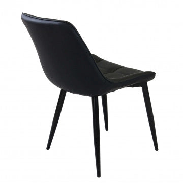 POLTRONA WINONA IN ECOPELLE CON STRUTTURA IN METALLO 59 X 51 X 82 CM NERO OKX