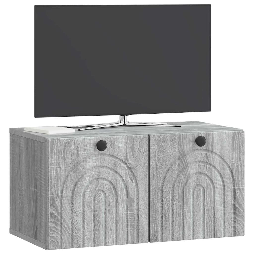 Mobile Porta TV da Muro Grigio Sonoma 59,5 x 31 x 30 cm