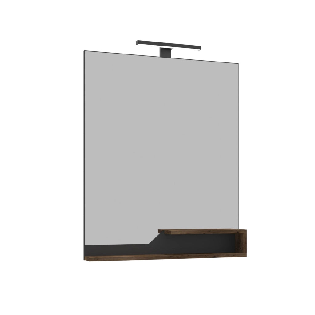 Specchio decorativo in legno "Galia 80" - 60 x 14 x 100 cm - Noce scuro