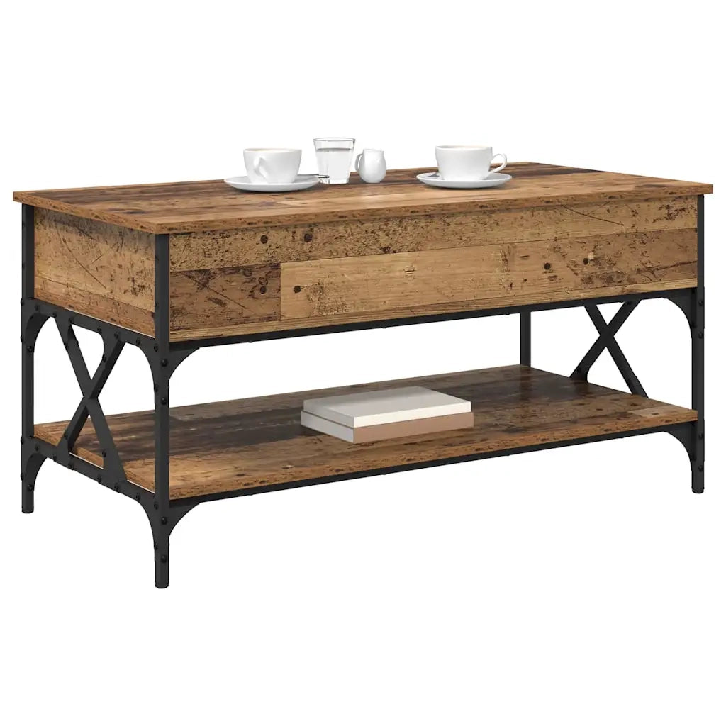 Tavolino da Salotto-Tavolino da soggiorno-Tavolo Legno vecchio 100 x 50 x 50 cm