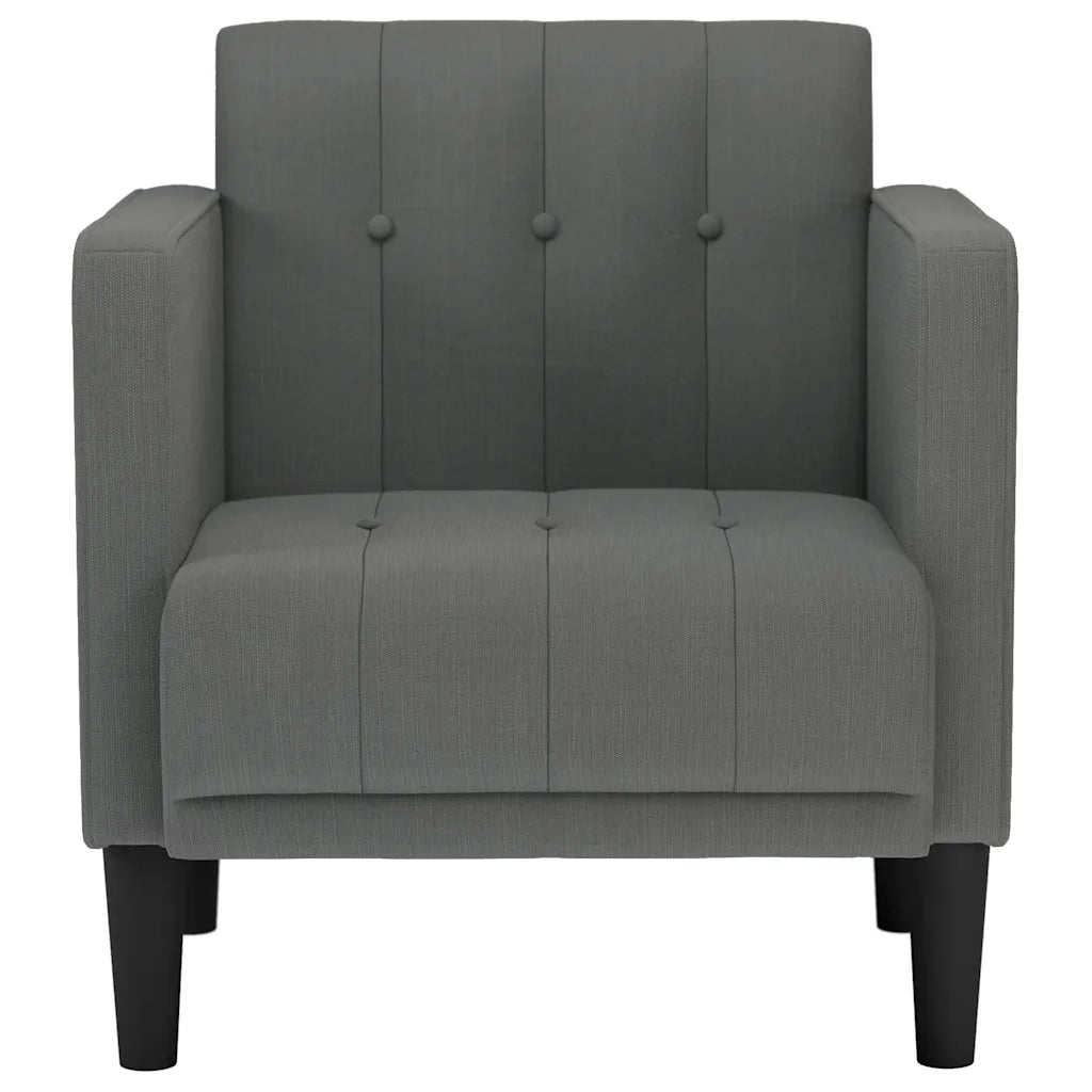 Divano Sedia con Braccioli Grigio Scuro 53 cm in Tessuto 4100544