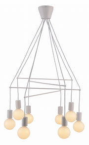 Lampadario Candellux Alto bianco 8xE27 metallo Ø82cm