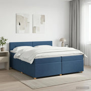 Letto box spring con materasso Blu 200 x 200 cm Tessuto 3451041
