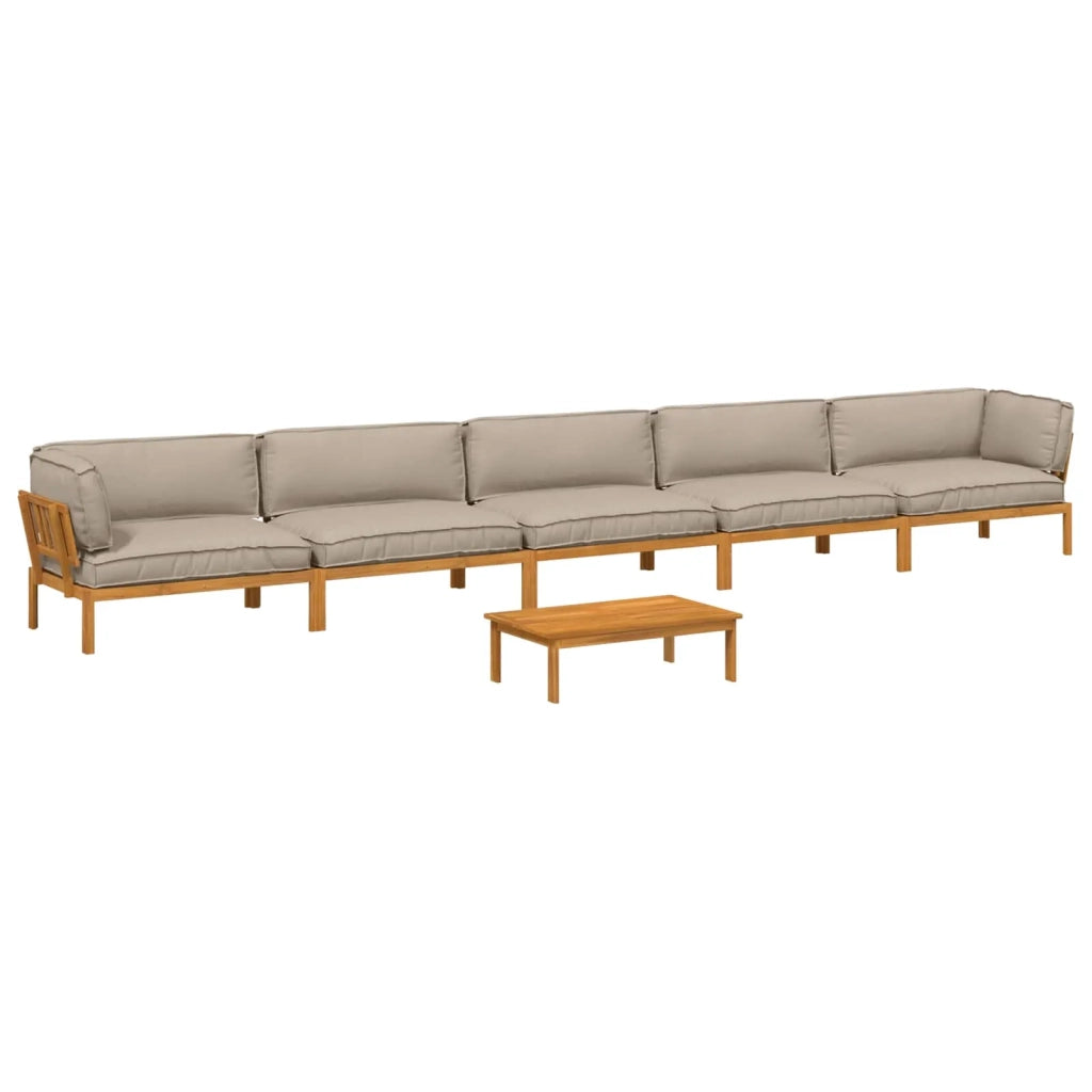 Set di divani con cuscino 6 pcs Talpa Legno di Acacia Massello 3418609