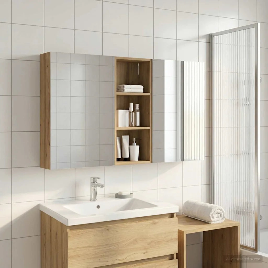 Set di Armadi da Bagno con lo scaffale 3 pcs 130 x 14,5 x 70 cm 3403767