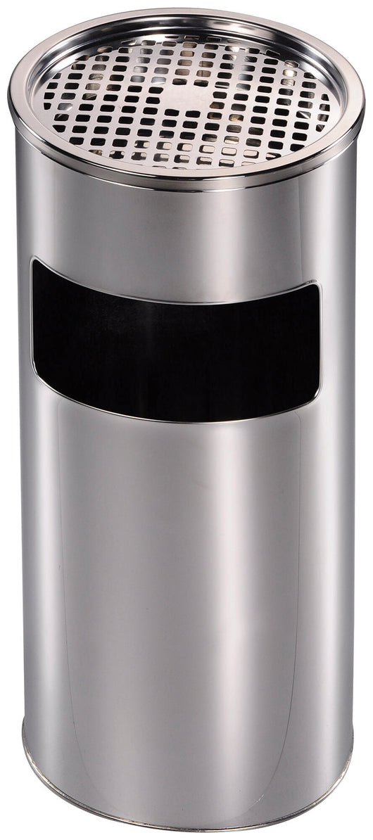 Set 2 Cestini Gettacarte Posacenere Ø24 cm in Acciaio per Interno Esterno