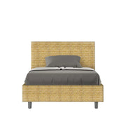 Letto una piazza e mezza con rete imbottito 120x210 tessuto Aragona 3 giallo Adele