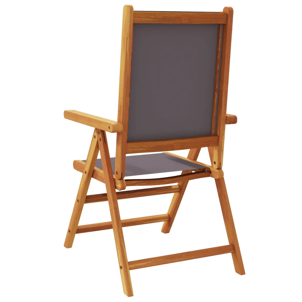 Sedie Giardino Reclinabili 6pz Antracite Tessuto Legno Massello 3214542