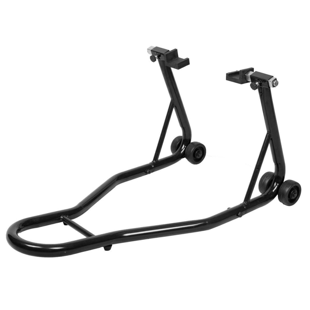 Cavalletto posteriore per moto regolabile con piastre, Cavalletto per moto universale Nero-Accessori per veicoli