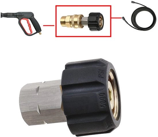 Adattatore per pompa ad alta pressione M22 a 1/4 polliche NPT per tubo metallico