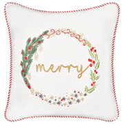 Cuscino decorativo in tessuto di velluto bianco 45 x 45 cm Motivo natalizio in cotone sfoderabile Soggiorno Camera da letto