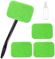 Rimuovitore di nebbia da parabrezza, Rimuovitore di nebbia per parabrezza con 4 pad di microfibra, Rimuovitore di nebbia per parabrezza rotativo con 4 pad di microfibra, Set di pulizia per parabrezza, Spazzola per autovetture, Maniglia telescopica