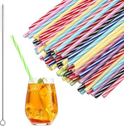 Set di bastoncini di legno riciclabili - 80 pezzi 23 cm - con spazzola - per smoothie, succhi, cocktail - bevande