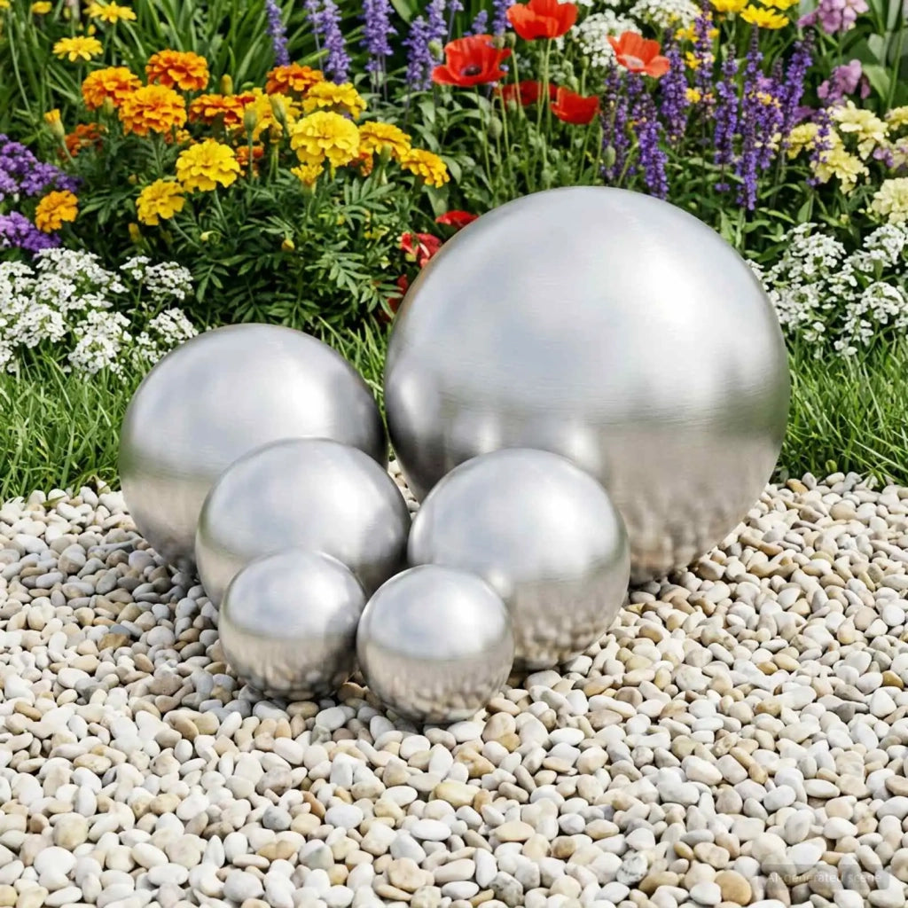 Palla Spazzolata 6 pcs Ø 15 cm Argento Acciaio Inossidabile 201 42008421