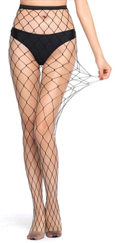 Set di 5 paia di calze a rete nere per donne | Calze a rete con vita alta | Sexy e elastiche | Accessorio trendy