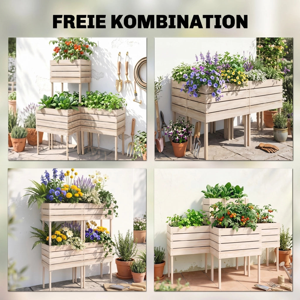 Fioriera da Giardino ¨C Minimal ¨C Legno Massello 50x30x60 Naturale