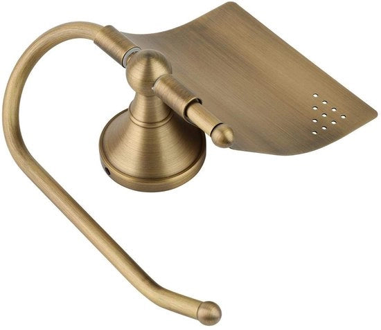 Supporto per carta igienica in ottone antico - Supporto per carta igienica senza foratura - Riserva carta igienica - Supporto per carta igienica con piastra - Accessorio bagno - Progettato elegantemente - Supporto carta igienica