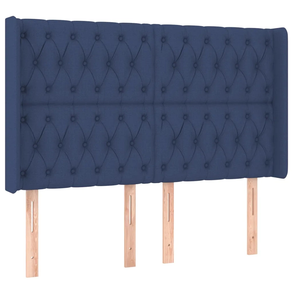 Testiera ad Orecchio Blu 147x16x118/128 cm in Tessuto