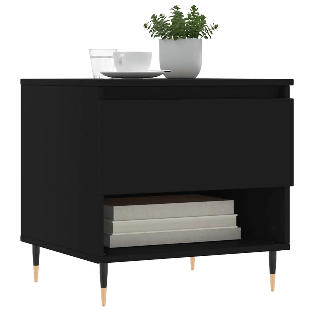 2 pz Tavolini da salotto | Tavolino da caff¨¨ | Tavolino da Soggiorno Neri 50x46x50 cm in Legno Multistrato