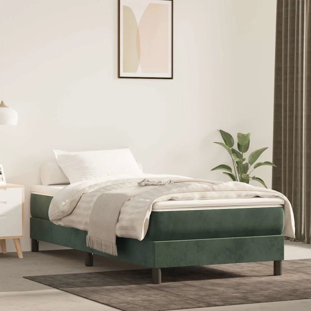 Materasso a Molle Insacchettate Rigidità Media Verde Scuro 90x220x20 cm in Velluto 4016603