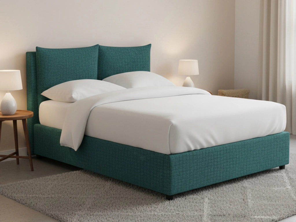 Falmouth, Letto Piazza e Mezza Sfoderabile Made in Italy, Verde Petrolio