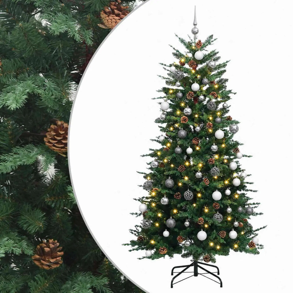 Albero di Natale Artificiale con Rami Pieghevoli 240 cm 300 LED 3467271
