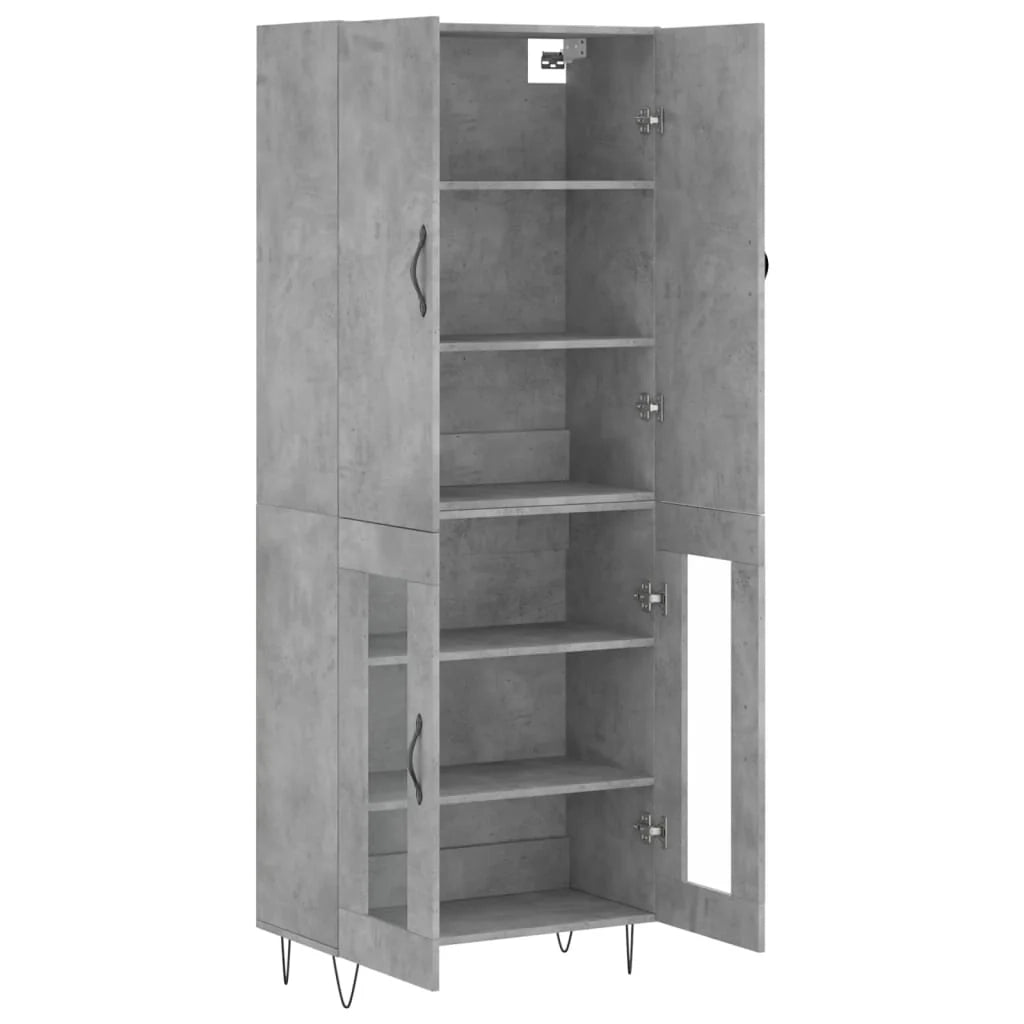 Buffet credenza cassettiera armadio mobile contenitore organizer cucina soggiorno salotto alto 69,5 x 34 x 180 cm legno ingegnerizzato grigio 02_0034532