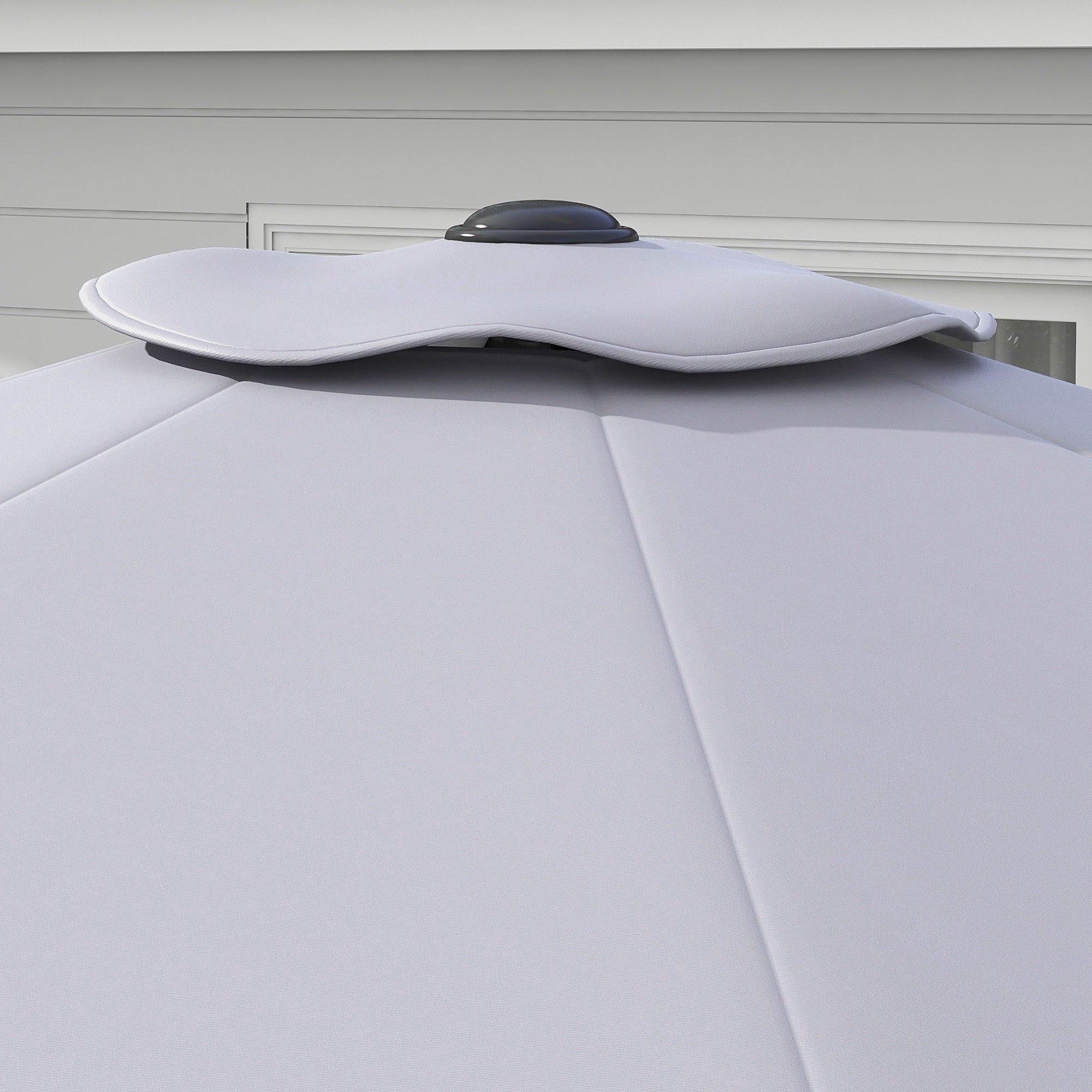 Telo per Ombrellone da Ø295 cm 8 Stecche Palo Centrale o Laterale Resistente all'Acqua Grigio