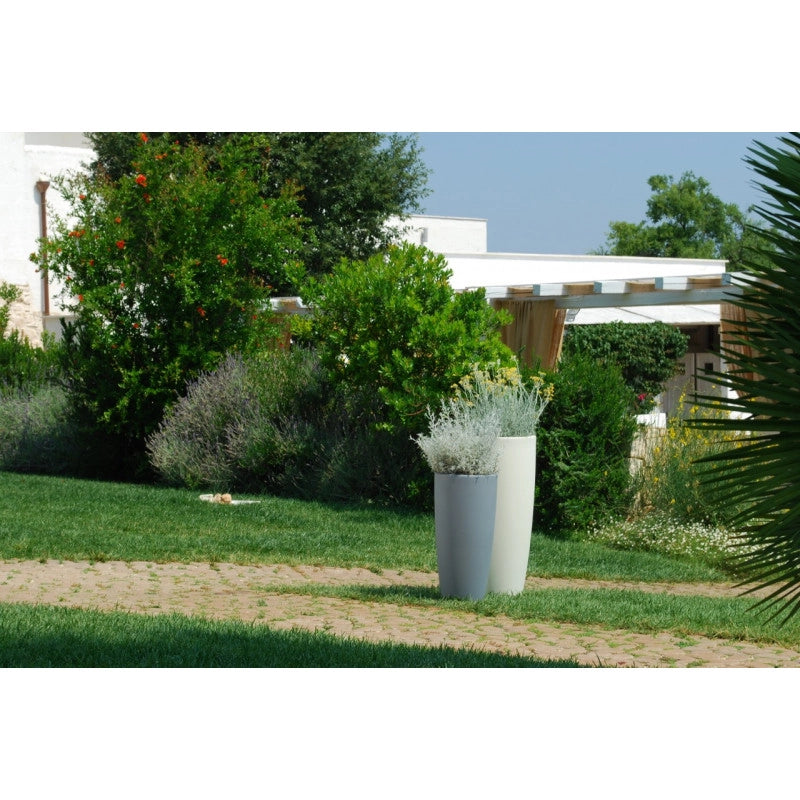 Vaso alto moderno di design Ø40 H90 in polimero viola resistente per interno ed esterno - Made in Italy - Monacis