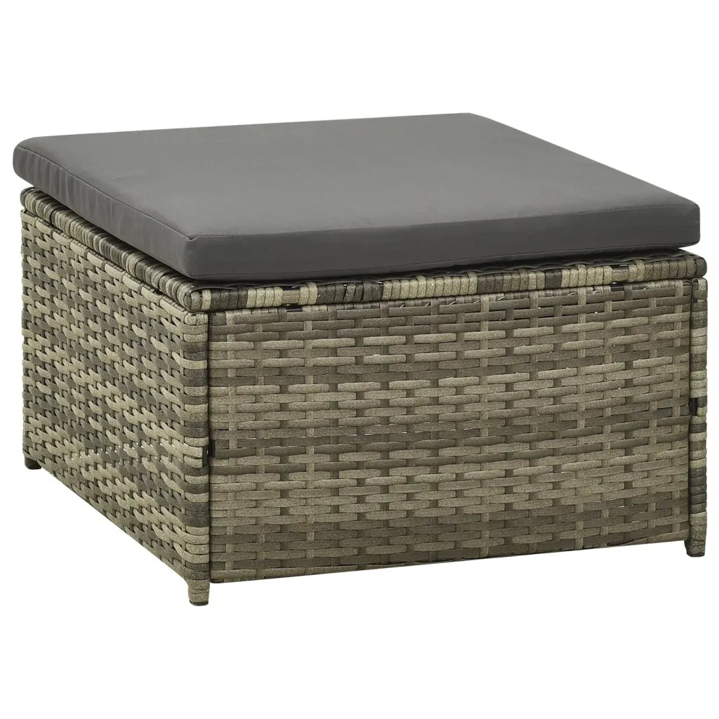 Set Divani da Giardino 3 pz con Cuscini in Polyrattan Grigio 313128