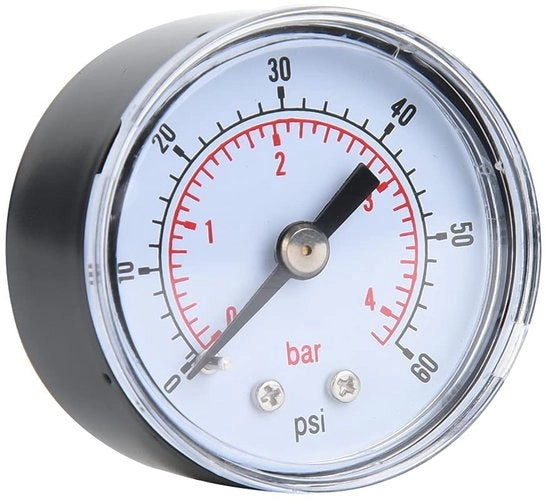 Manometro idrometro 10 Bar 1/8" BSPT filo - Misura acqua, aria, olio - 0-60 psi 0-4 bar