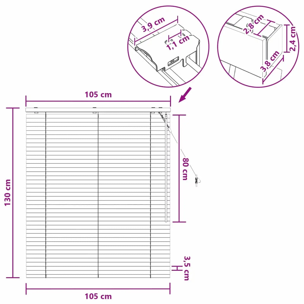 Tenda Veneziana Nero 105 x 130 cm 35 mm 42015467