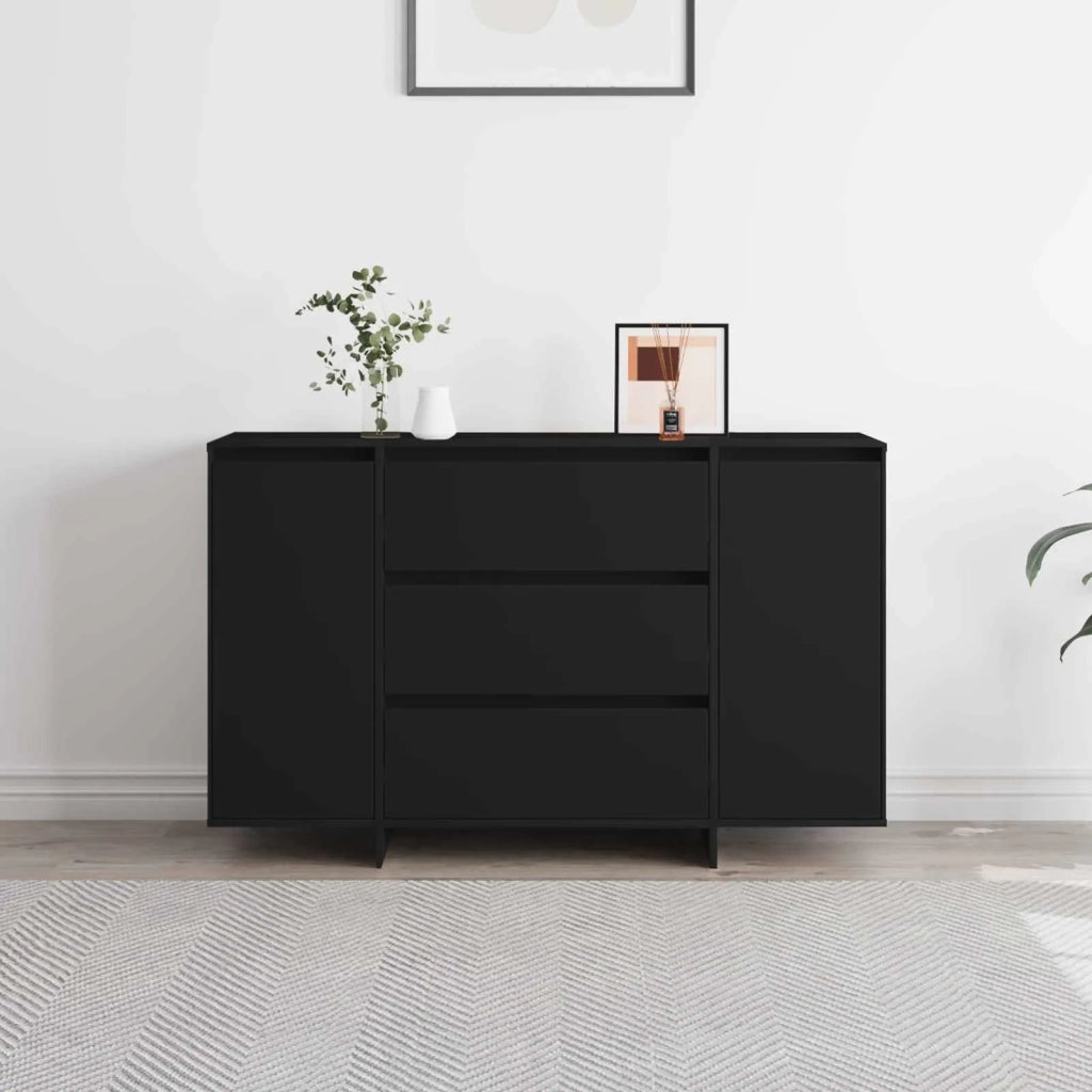 Credenza con cassetto Nero 120 x 41 x 75 cm Legno multistrato 3333907