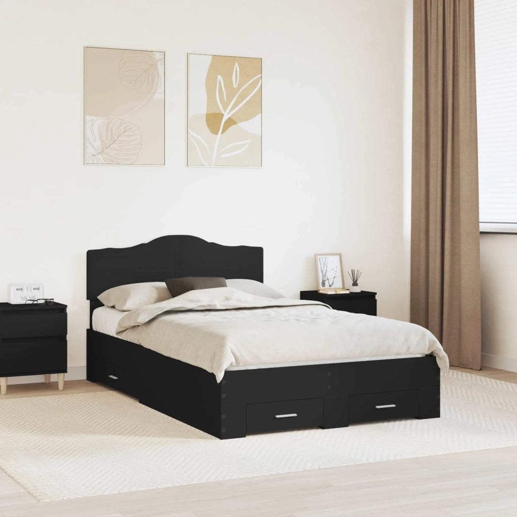 Struttura del letto Nero 135 x 190 cm Legno multistrato