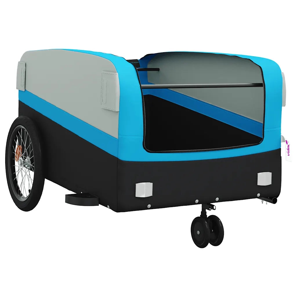 Rimorchio da Bici Nero e Blu 45 kg in Ferro CFW9588767