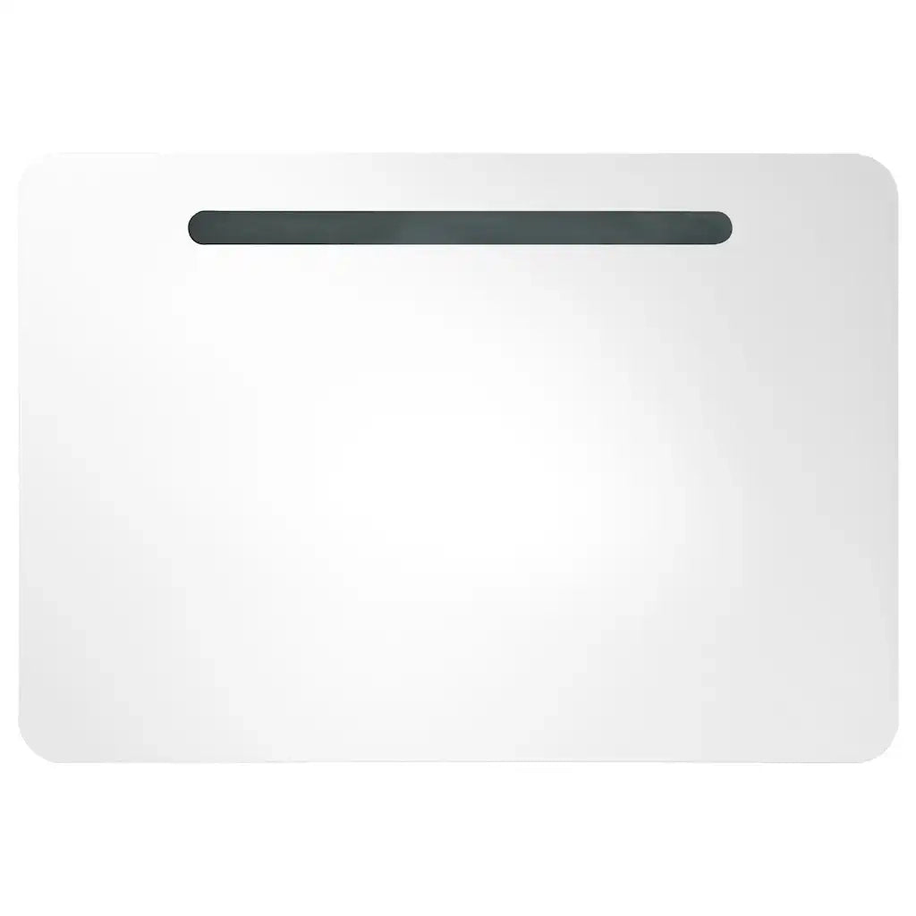Armadietto Bagno con Specchio e LED 80x9,5x55 cm   cod mxl 73673