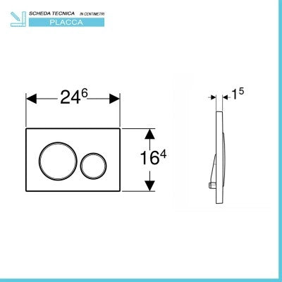 Placca di comando Geberit Sigma20 bianco lucido e inserti opachi
