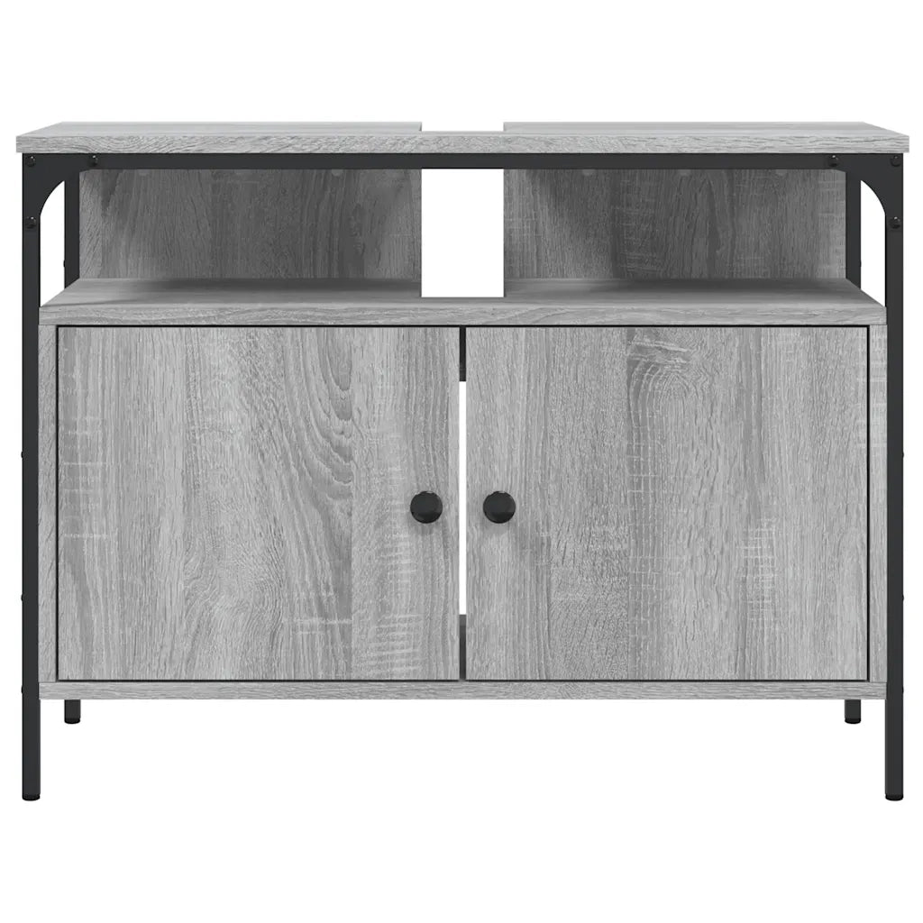 Mobile Lavabo Bagno Grigio Sonoma 80x30x60 cm Legno Multistrato 842444