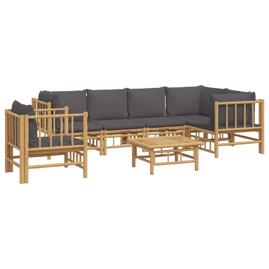 Set Salotto da Giardino 7pz con Cuscini Grigio Scuro BambÃ¹cod mxl 124269