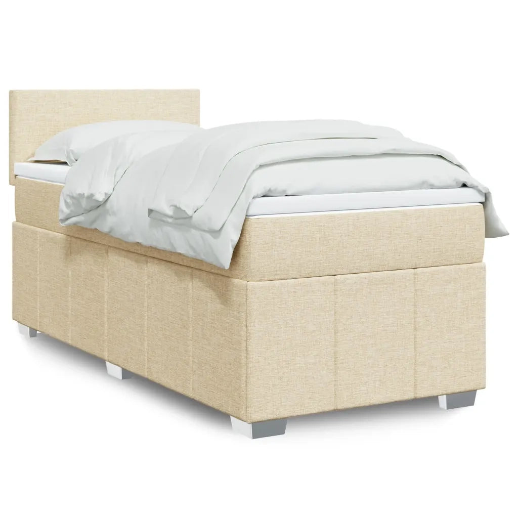 Giroletto a Molle con Materasso Crema 90x200 cm inTessuto 3286949