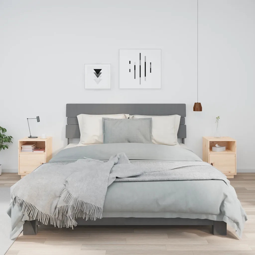Set di 2 Comodini | Armadio da Notte | Mobiletto da notte 40x34x55 cm in Legno Massello di Pino