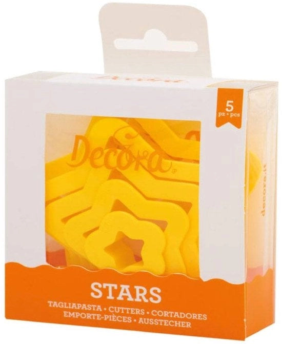 Set di stampi a forma di biscotto a stella, 5 pezzi, altezze 2,2 cm, 3,9 cm, 5,6 cm, 8,1 cm, 9,9 cm, diametro 19,9 cm, altezza H 2,2 cm