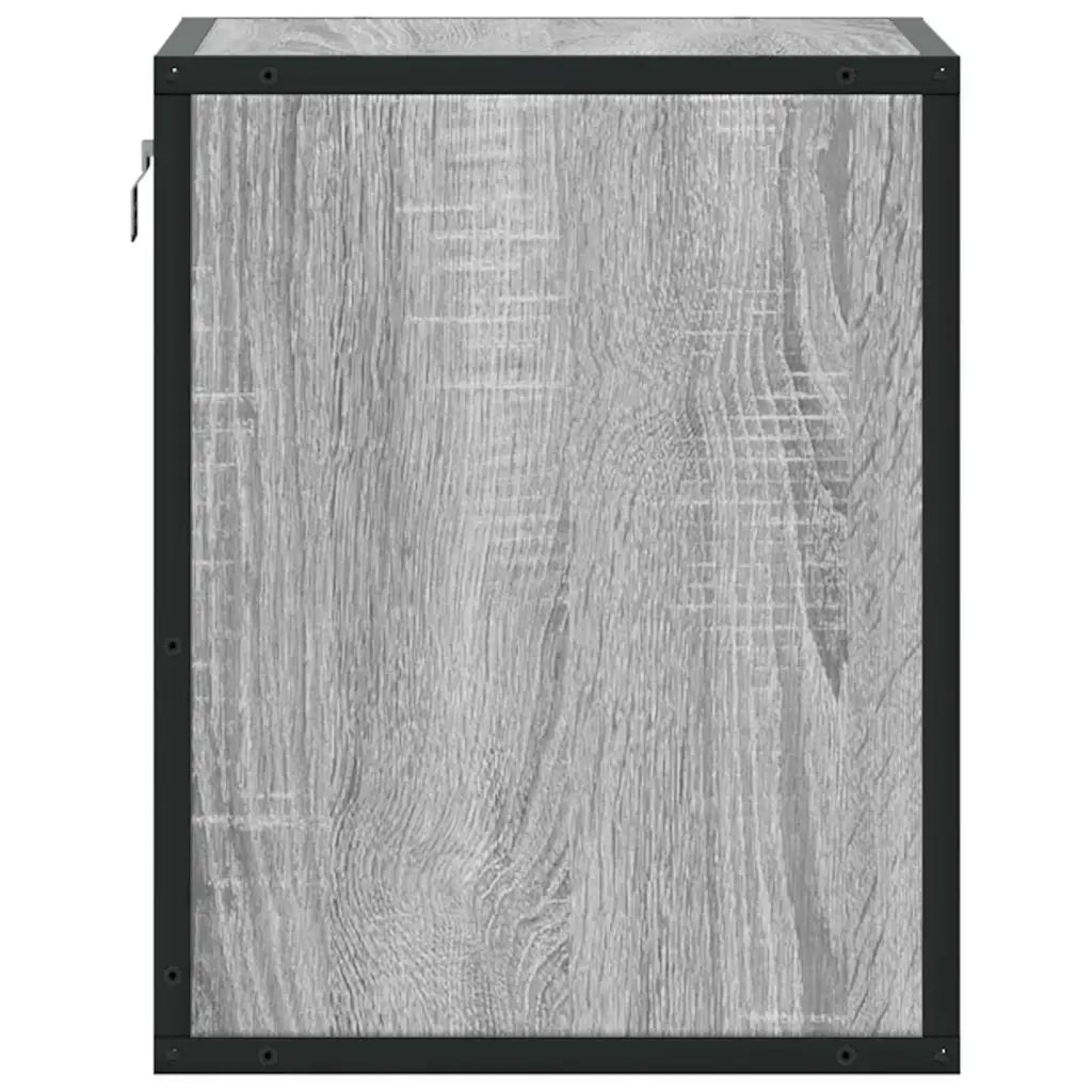 Set di 2 Comodini | Armadio da Notte | Mobiletto da notte a Muro Grigio Sonoma 40x31x39,5 cm