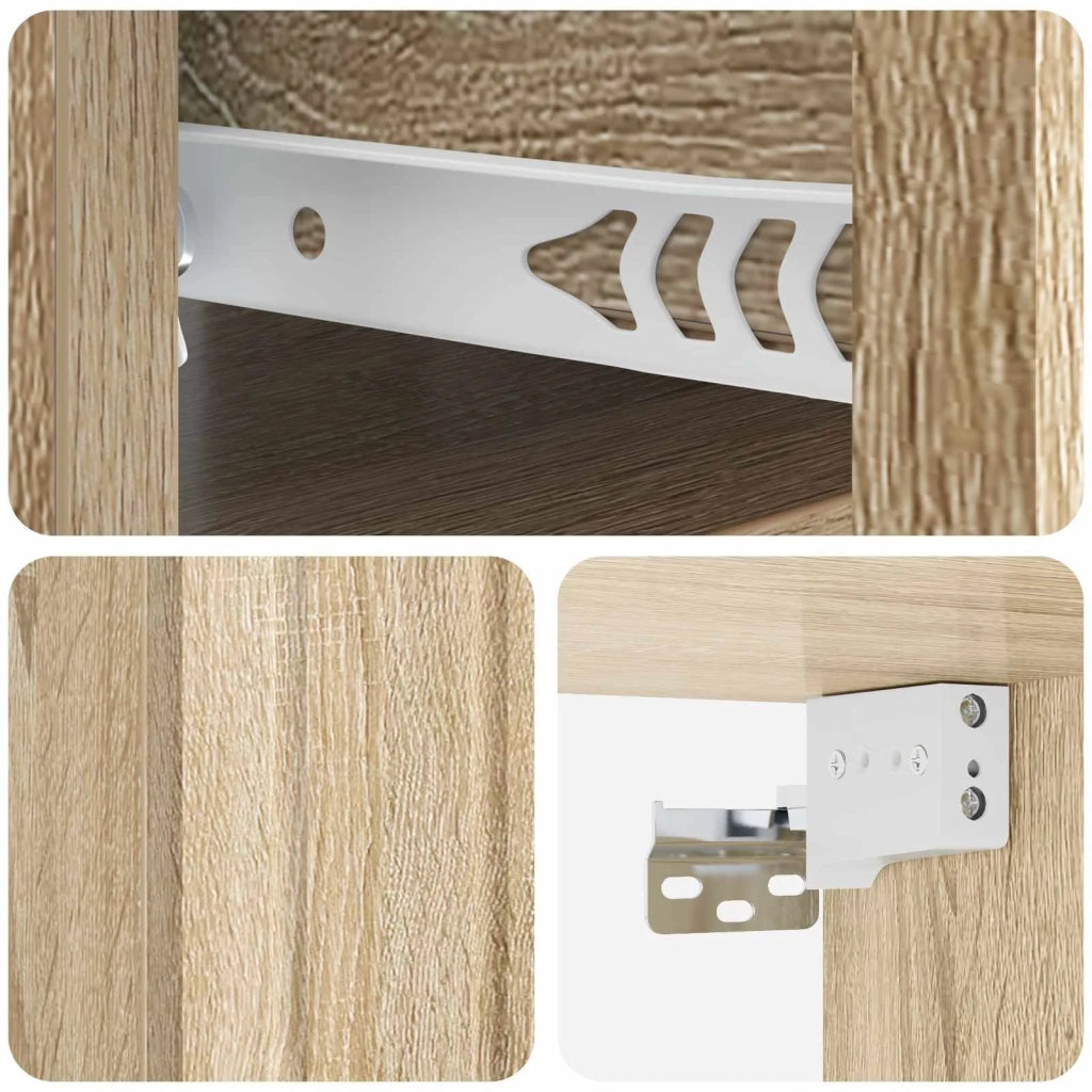 Mobiletto da notte a muro 2 pcs Rovere Sonoma 33 x 34,5 x 24 cm 898260