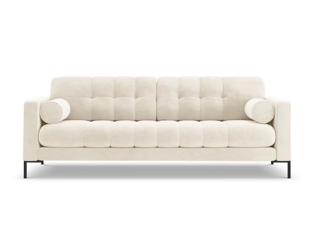 Cosmopolitan Design - Divano "Bali" 4 posti in velluto beige chiaro 